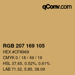 Color code: RGB 207 169 105 | qconv.com