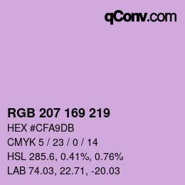 Color code: RGB 207 169 219 | qconv.com