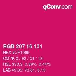 カラーコード: RGB 207 16 101 | qconv.com