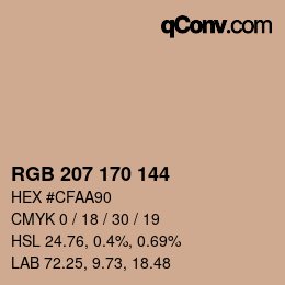 Color code: RGB 207 170 144 | qconv.com