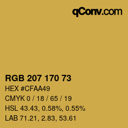 Farbcode: RGB 207 170 73 | qconv.com
