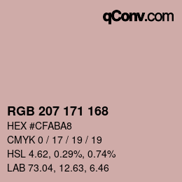 Color code: RGB 207 171 168 | qconv.com