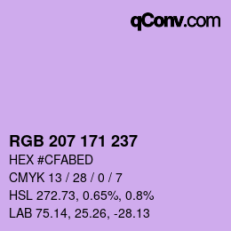Color code: RGB 207 171 237 | qconv.com