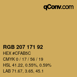 カラーコード: RGB 207 171 92 | qconv.com