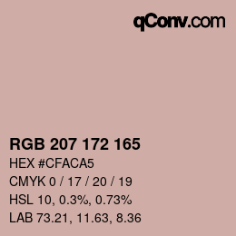 カラーコード: RGB 207 172 165 | qconv.com