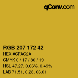 カラーコード: RGB 207 172 42 | qconv.com