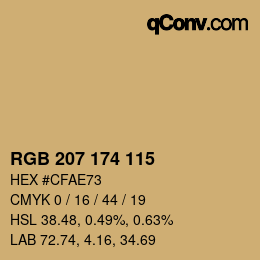 Color code: RGB 207 174 115 | qconv.com