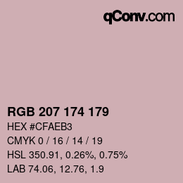 Color code: RGB 207 174 179 | qconv.com