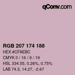 Color code: RGB 207 174 188 | qconv.com