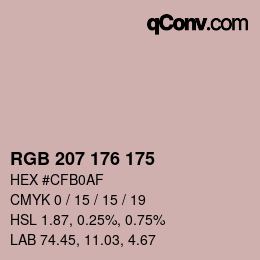 Color code: RGB 207 176 175 | qconv.com