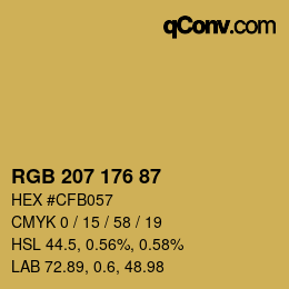 カラーコード: RGB 207 176 87 | qconv.com