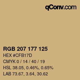 Farbcode: RGB 207 177 125 | qconv.com