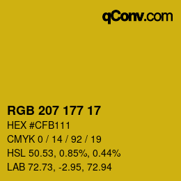 Farbcode: RGB 207 177 17 | qconv.com