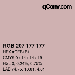 Color code: RGB 207 177 177 | qconv.com