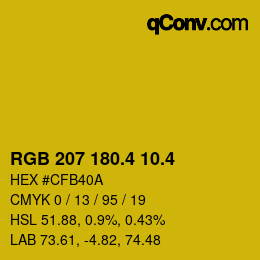 カラーコード: RGB 207 180.4 10.4 | qconv.com