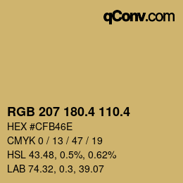 カラーコード: RGB 207 180.4 110.4 | qconv.com