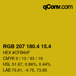 カラーコード: RGB 207 180.4 15.4 | qconv.com