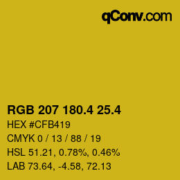 カラーコード: RGB 207 180.4 25.4 | qconv.com