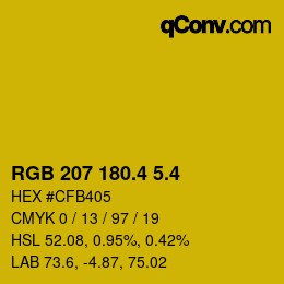 カラーコード: RGB 207 180.4 5.4 | qconv.com