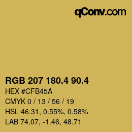 カラーコード: RGB 207 180.4 90.4 | qconv.com