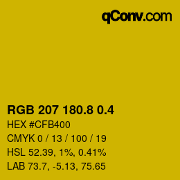 カラーコード: RGB 207 180.8 0.4 | qconv.com