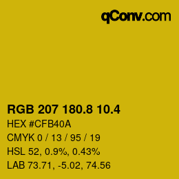 カラーコード: RGB 207 180.8 10.4 | qconv.com