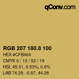 カラーコード: RGB 207 180.8 100 | qconv.com
