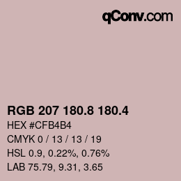 カラーコード: RGB 207 180.8 180.4 | qconv.com