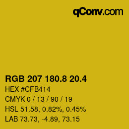カラーコード: RGB 207 180.8 20.4 | qconv.com