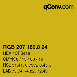 カラーコード: RGB 207 180.8 24 | qconv.com