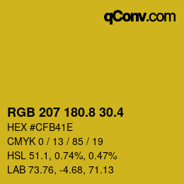 カラーコード: RGB 207 180.8 30.4 | qconv.com