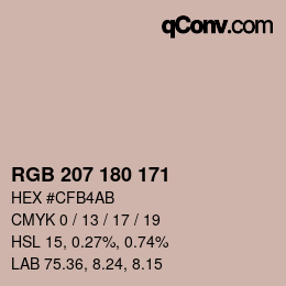 Código de color: RGB 207 180 171 | qconv.com