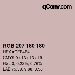 カラーコード: RGB 207 180 180 | qconv.com