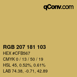 カラーコード: RGB 207 181 103 | qconv.com