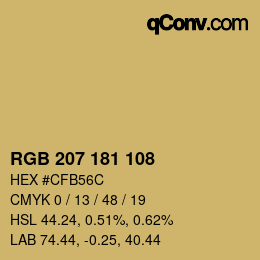 Color code: RGB 207 181 108 | qconv.com