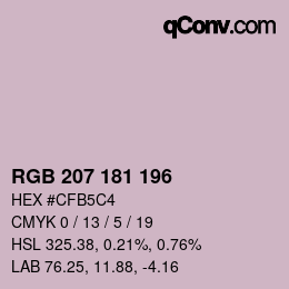 Color code: RGB 207 181 196 | qconv.com