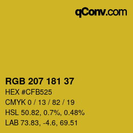 カラーコード: RGB 207 181 37 | qconv.com