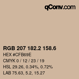 カラーコード: RGB 207 182.2 158.6 | qconv.com