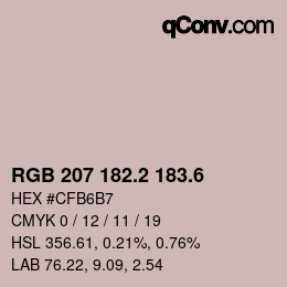 カラーコード: RGB 207 182.2 183.6 | qconv.com