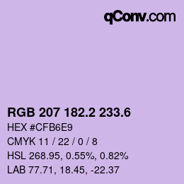 カラーコード: RGB 207 182.2 233.6 | qconv.com