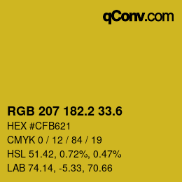 カラーコード: RGB 207 182.2 33.6 | qconv.com