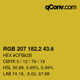 カラーコード: RGB 207 182.2 43.6 | qconv.com