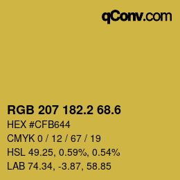 カラーコード: RGB 207 182.2 68.6 | qconv.com