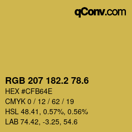 カラーコード: RGB 207 182.2 78.6 | qconv.com