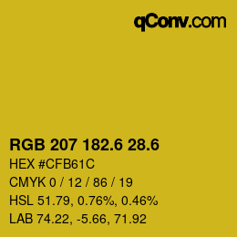 カラーコード: RGB 207 182.6 28.6 | qconv.com