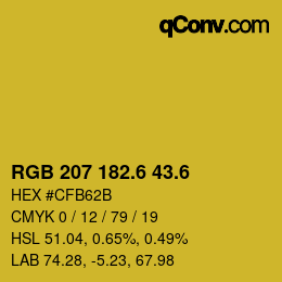 カラーコード: RGB 207 182.6 43.6 | qconv.com
