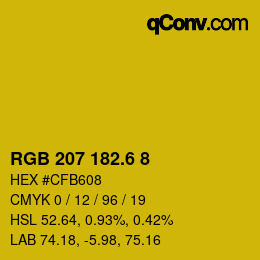 カラーコード: RGB 207 182.6 8 | qconv.com