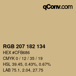 Color code: RGB 207 182 134 | qconv.com
