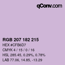 Color code: RGB 207 182 215 | qconv.com