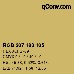 Color code: RGB 207 183 105 | qconv.com